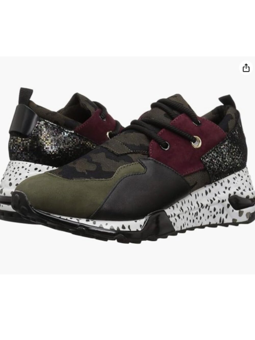 Steve Madden Women's Cliff Sneaker, Olive Multi